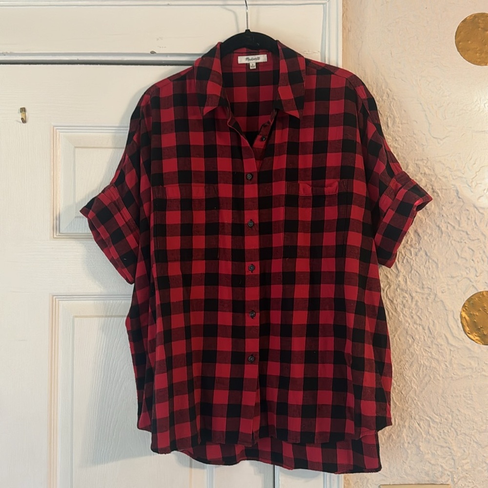 Madewell Plaid Flannel Oversized Top